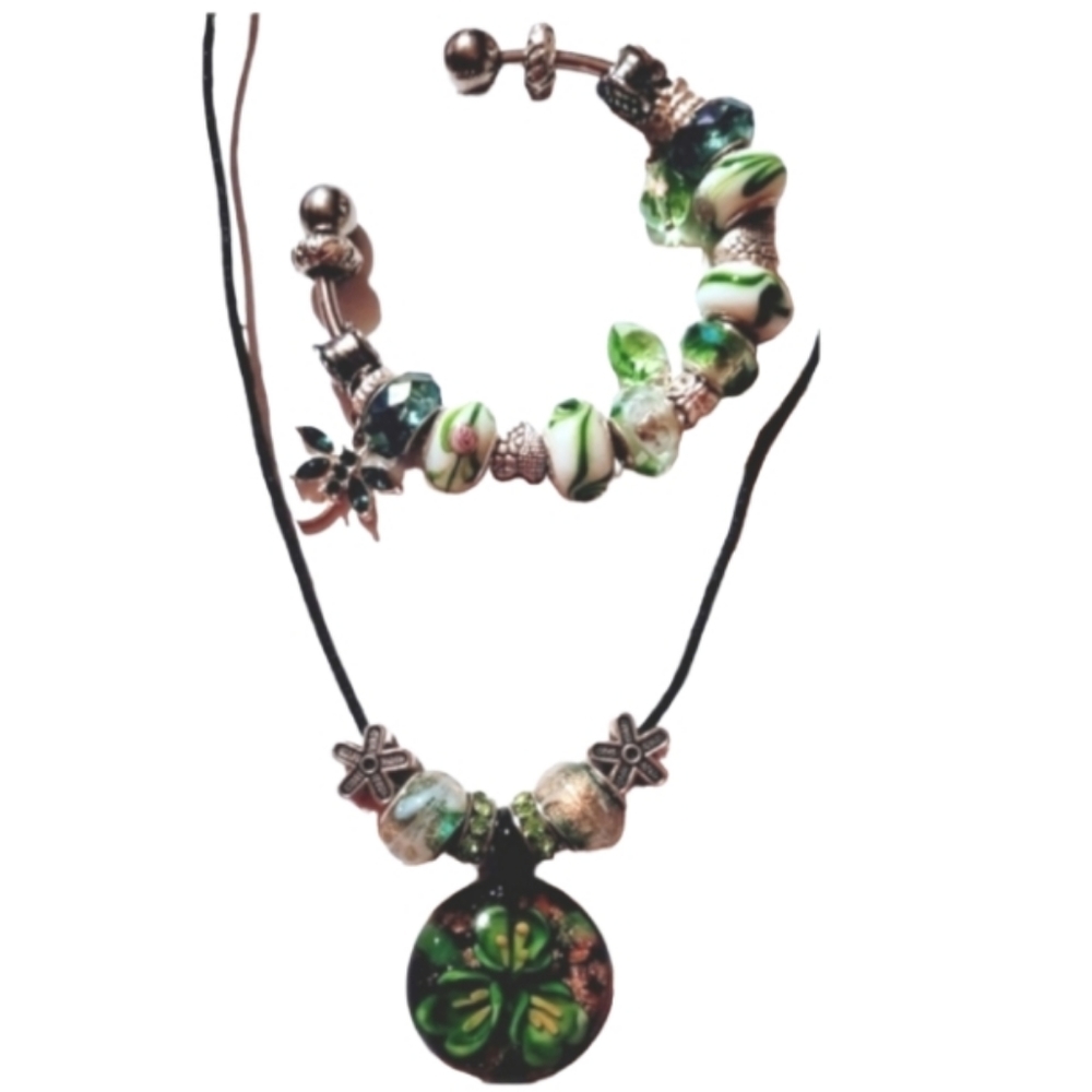 New handmade glass beaded set,beads & charms oak